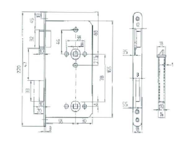 Einsteckschloss für Zimmertüren WC 78 TGL (DDR) R/L